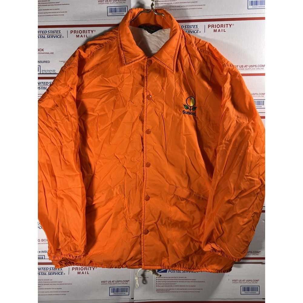 VTG 70s 80s SUNKIST‎ Soda Orange Lined Jacket XL Pla-Jac By Dunbrooke RARE
